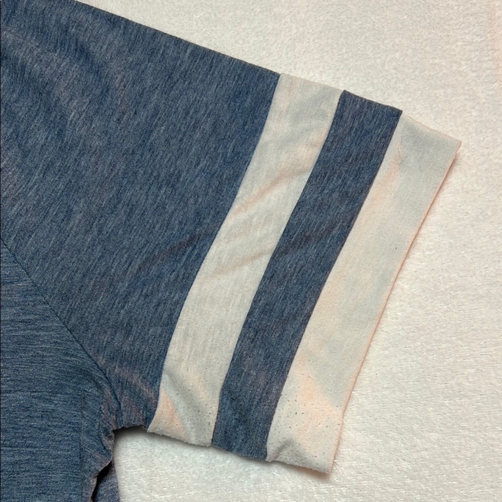 Blue and White Varsity Raglan T-Shirt - Picture 3 of 11